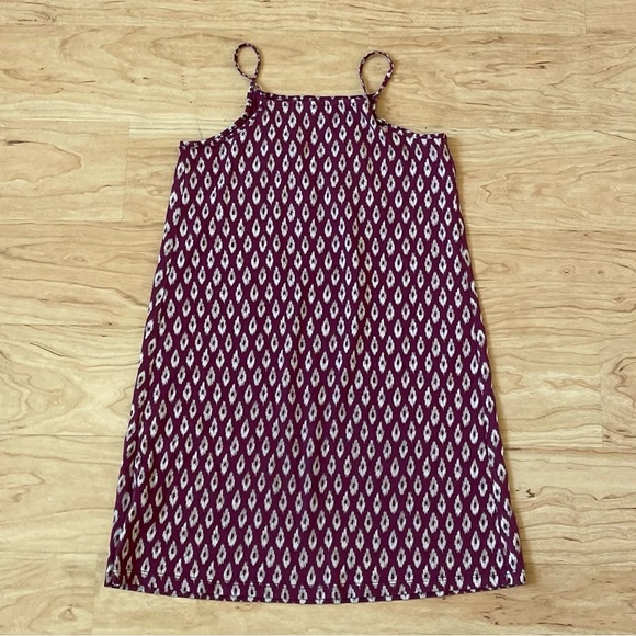 ✨FREE✨ Girls Midi with Spaghetti Straps in Burgundy & Cream Size 8 - Picture 4 of 5
